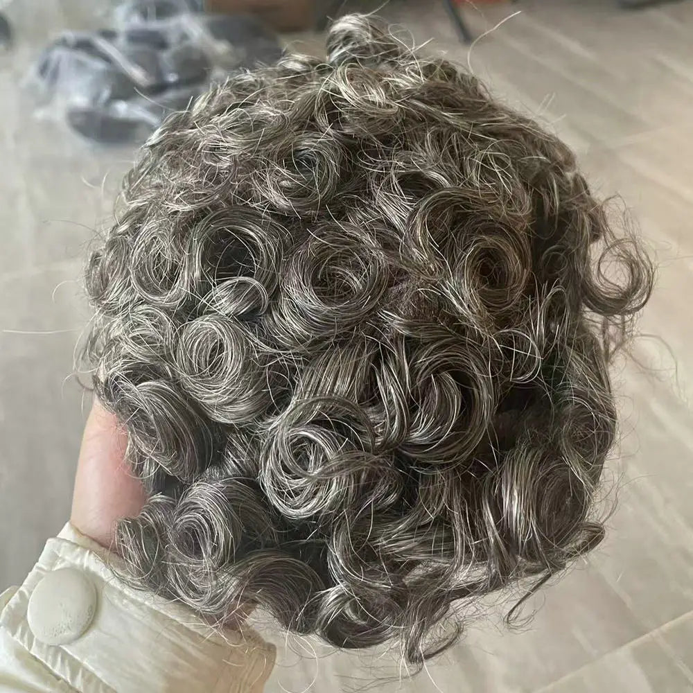 Natural Curly V Loop Hair Replacement Toupee for Women