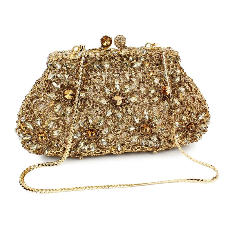 Rhinestone Chain Mini Evening Clutch Handbag for Women