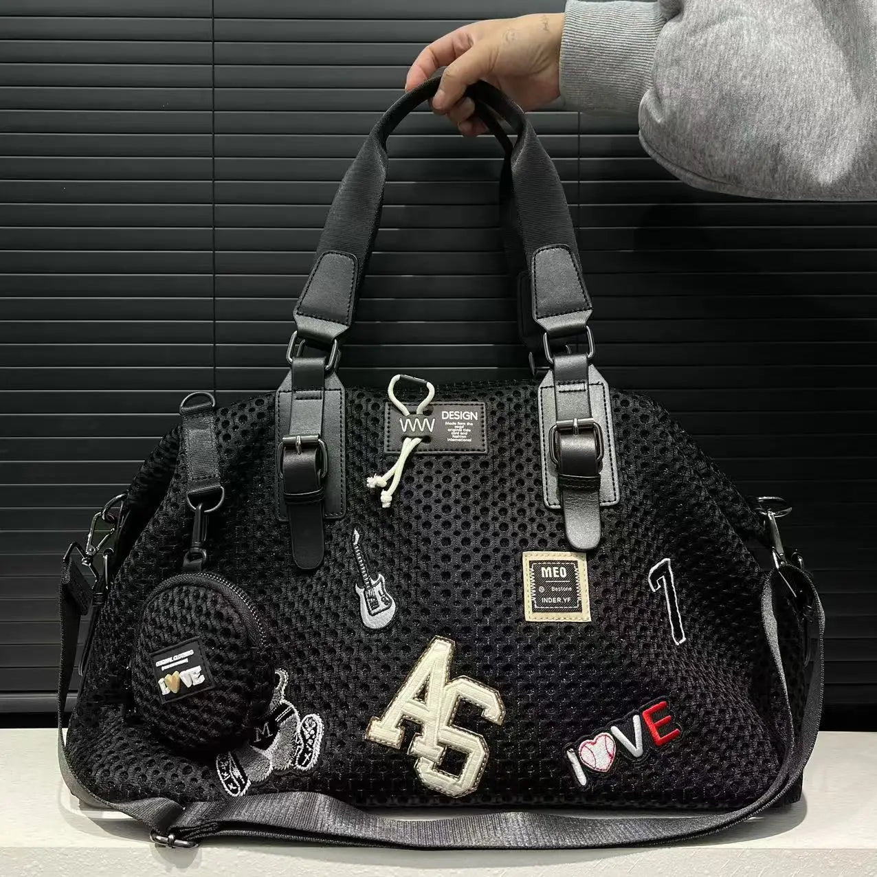 Large Capacity Durable Mesh Nylon Tote Bag for Women