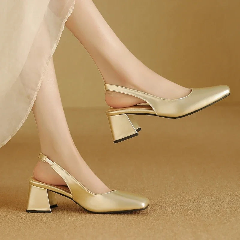 Elegant Bright Green Patent Leather Slingback Pumps for Women