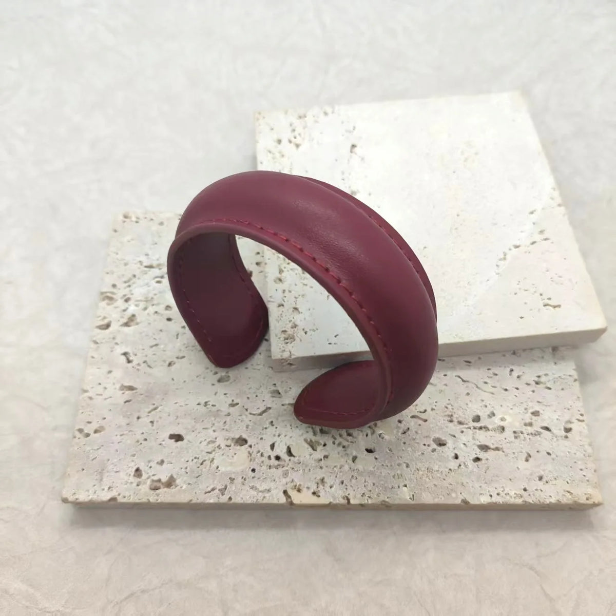 Elegant Minimalist Leather Wide Cuff Bracelet for Women