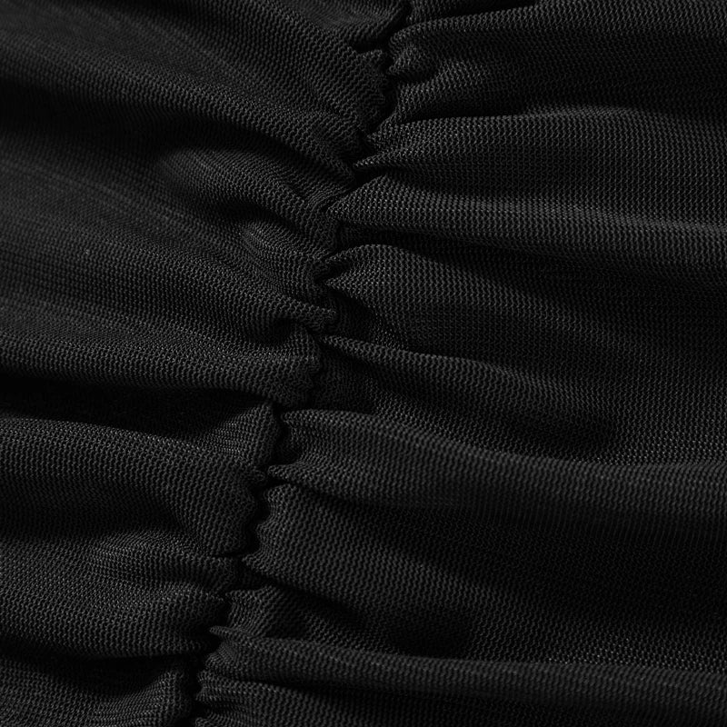 Beach Vacation Sexy Mesh Sheer Ruffled Dress for Women