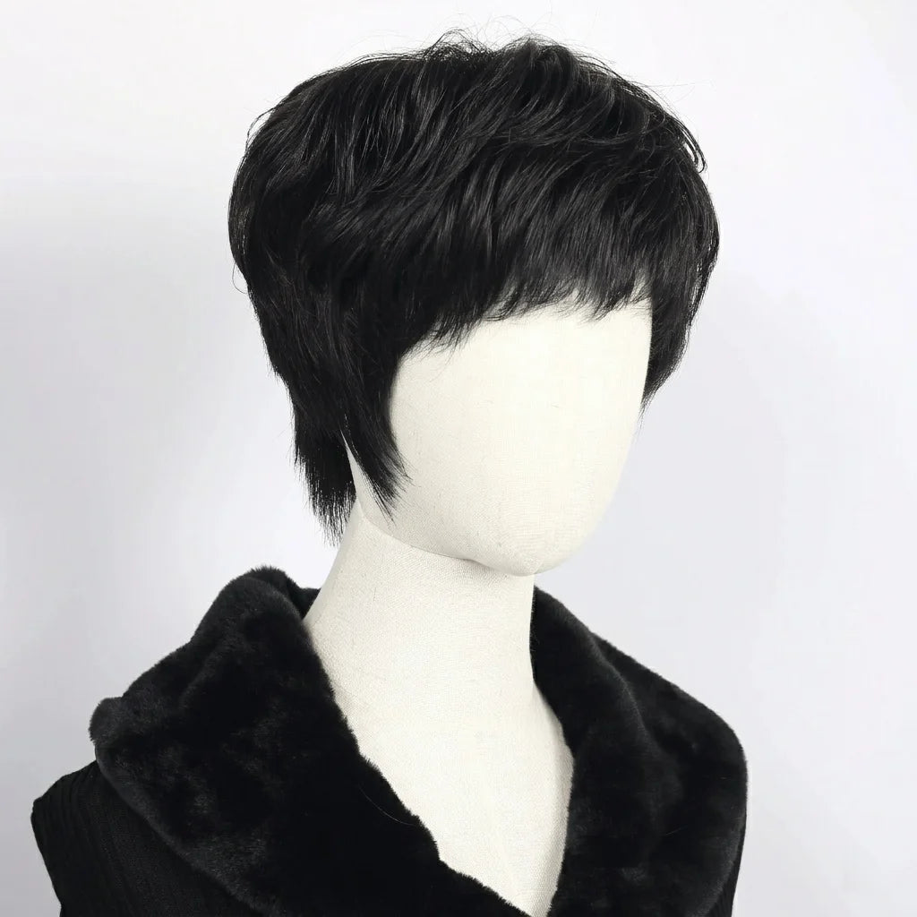 Glueless Silk Base Pixie Cut Human Hair Wig For Women