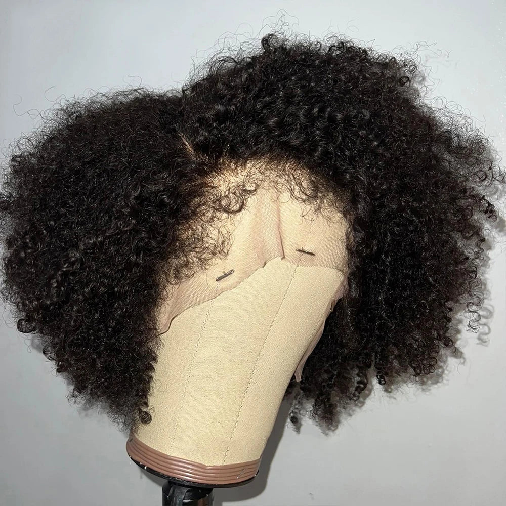 Pre Plucked Deep Curly Lace Front Human Hair Wig for Women