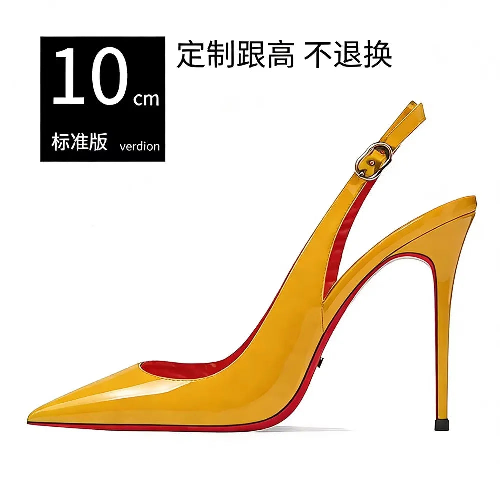 Pointed Toe Patent Leather Stiletto Heels for Women