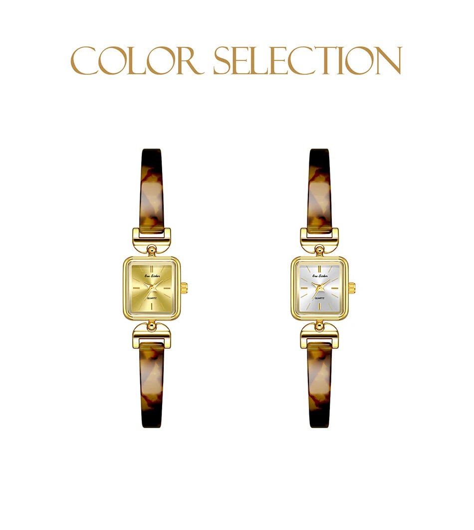 Tortoiseshell Square Bracelet Watch