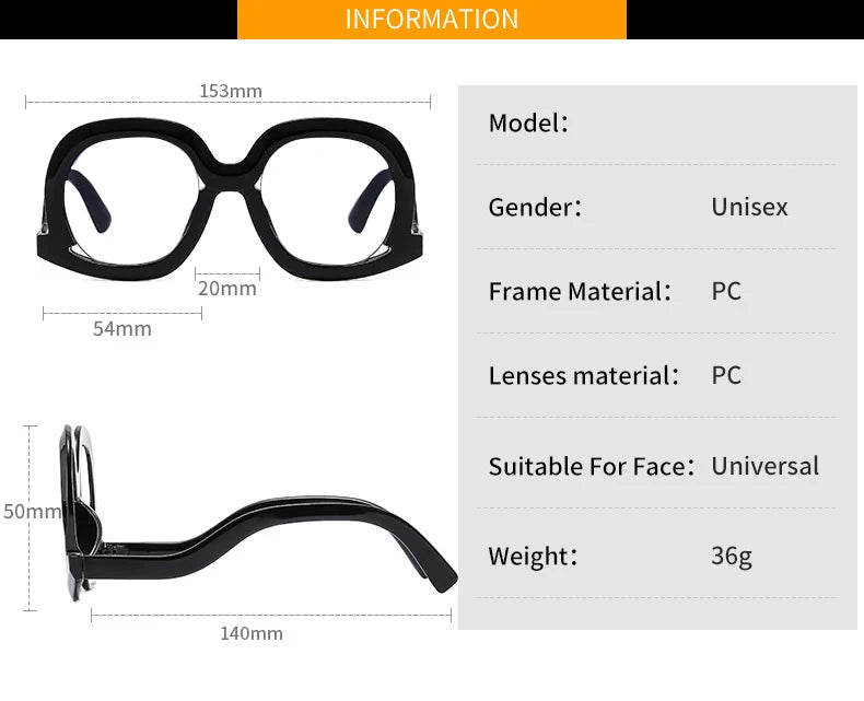Oversized Colorful Blue Light Reading Glasses for Women