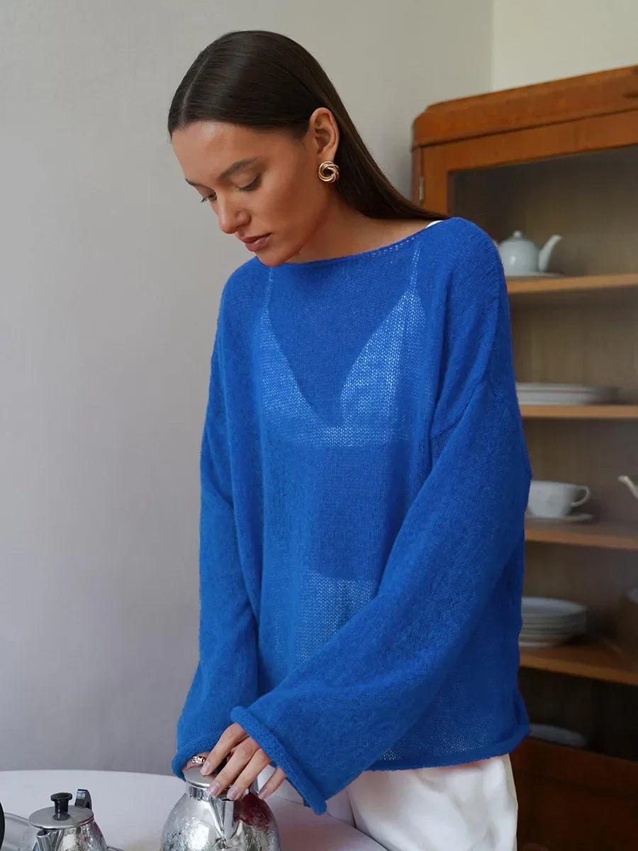 Sheer Hollow Knit Sweater