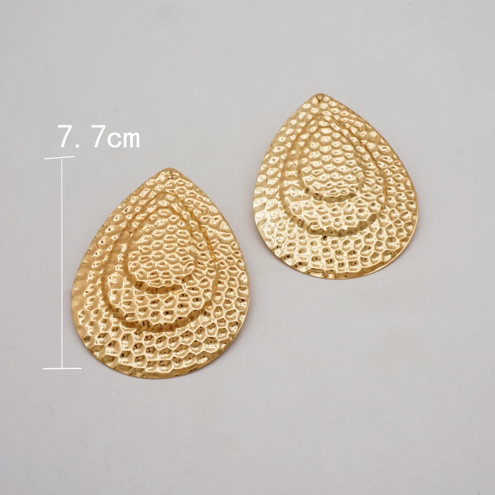 Fashion Jewelry Big Gold Color Round Geometric Earrings Dangle Drop Earrings For Women African Wedding Party Gifts