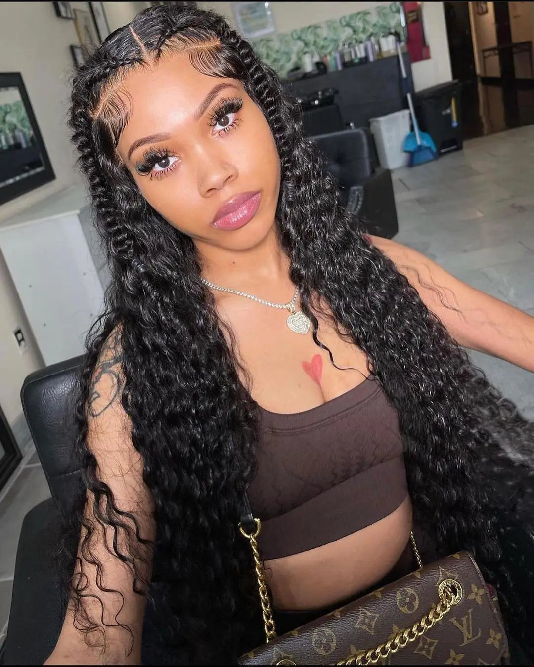 Glueless Deep Wave Water Curl Wig