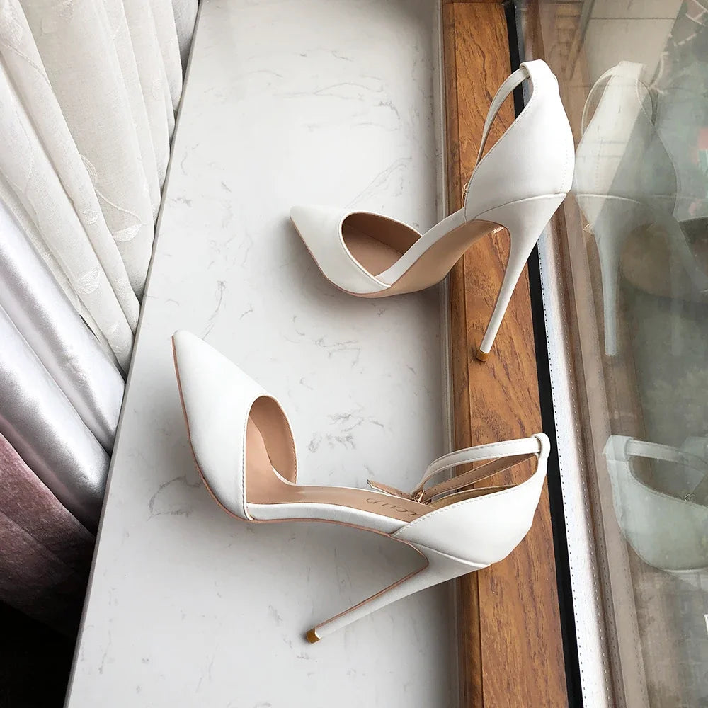 Elegant Pointed Toe Ankle Strap Stiletto Pumps for Women
