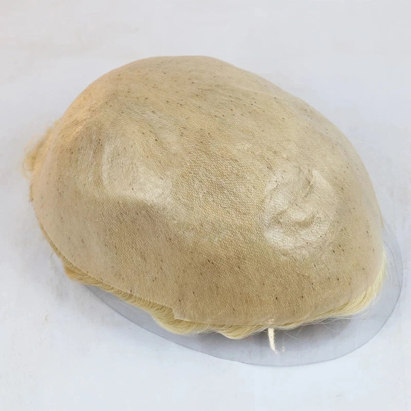 Ombre Blonde Human Hair Replacement Toupee for Women