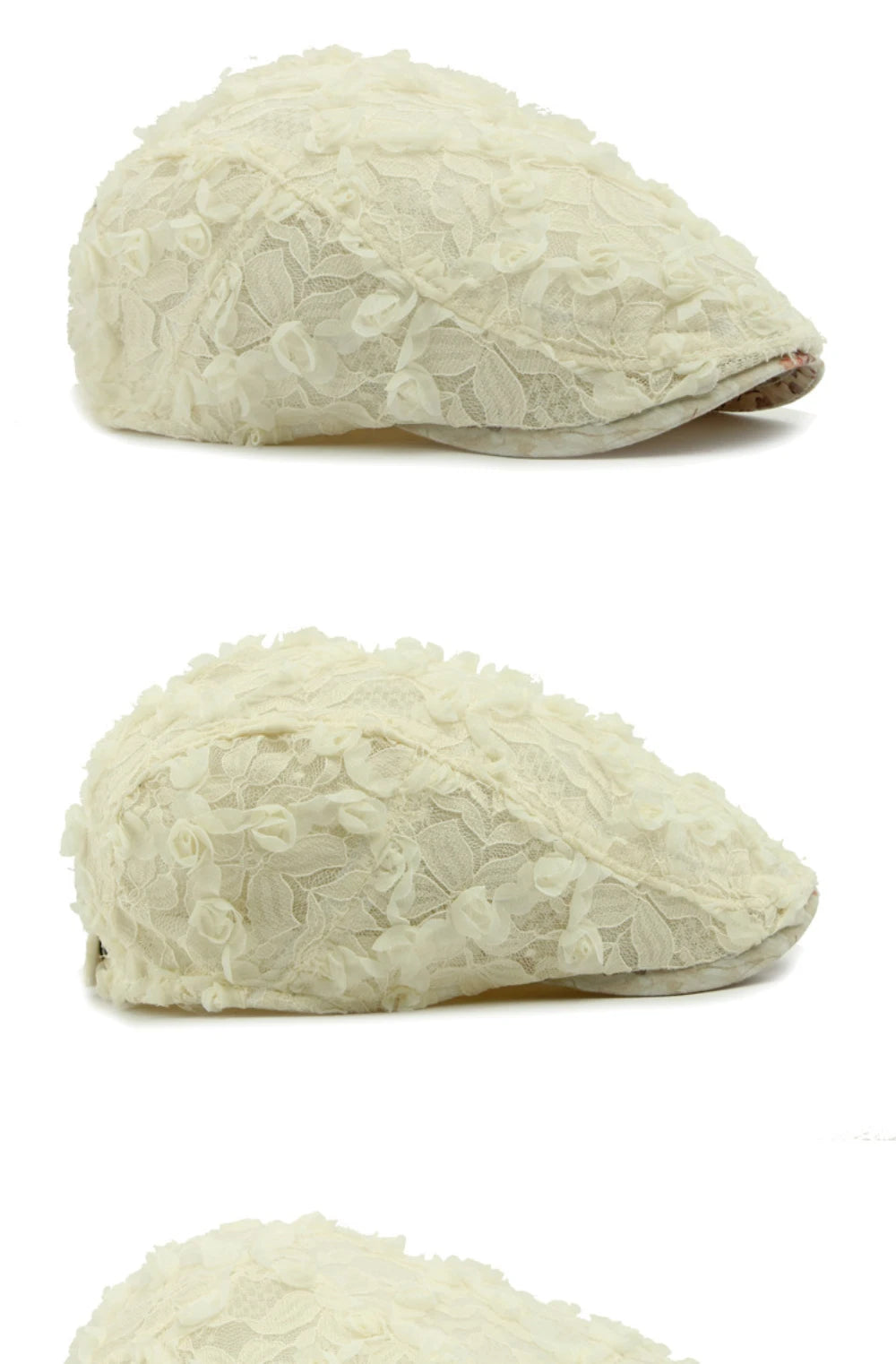 Spring Summer Floral Lace Mesh Beret Hat for Women