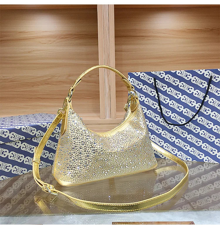 Large Capacity Rhinestone Evening Handbag for Women