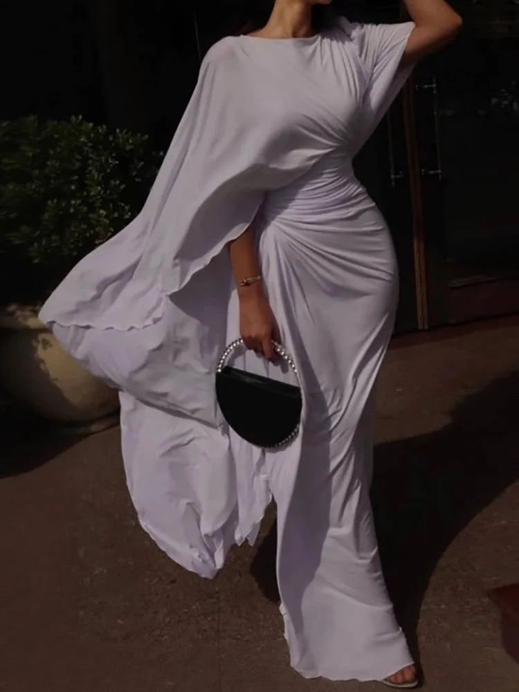 Elegant Patchwork Ankle Length Maxi Dress for Women