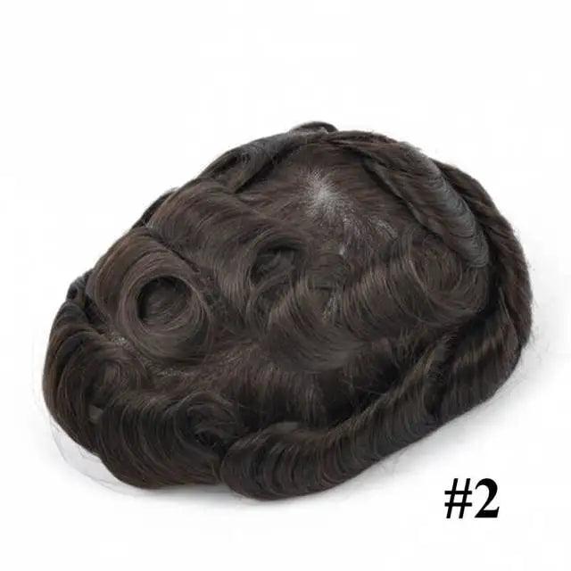 Natural Remy Hair Thin Skin Toupee Hair System for Men