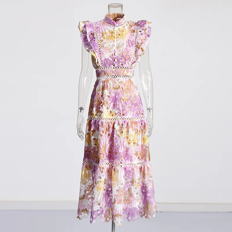 Embroidered Knee Length Dress