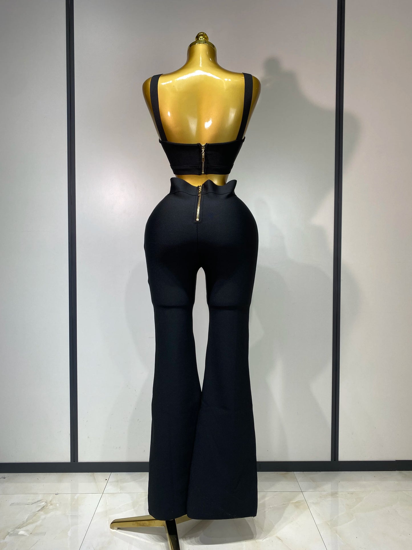 Women Sexy Bandage Crop Top Pant Set Evening Party Club Luxury Birthday High Street Fashion Elegant Luxury Birthday Outfit ﻿