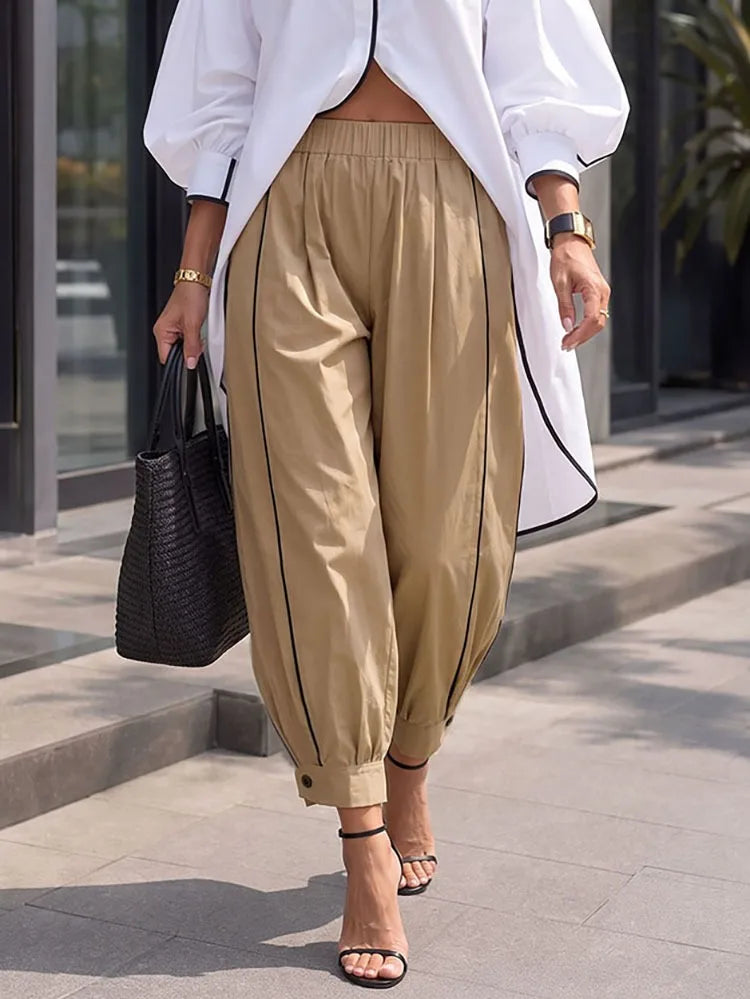 High Waist Tapered Harem Pants With Pockets for Women