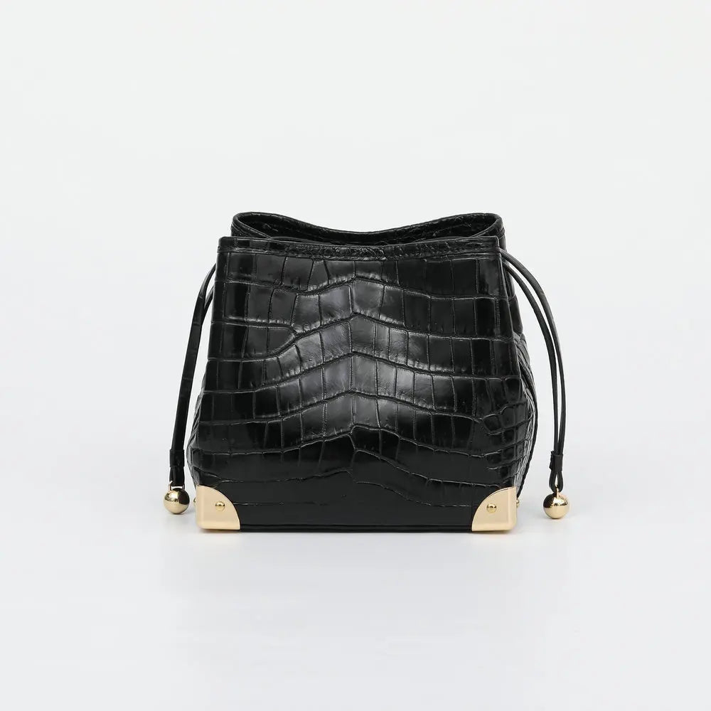 2025 New Designer Crocodile Leather Women Bucket Bag Fashion Genuine Leather Chain Lady Shoulder Bag  Crossbody Bag For Woman 45