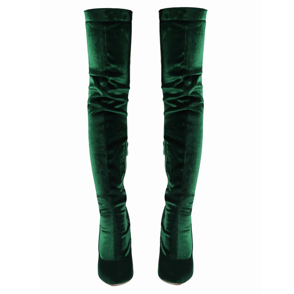 Velvet Pointed Toe Over The Knee Stiletto Boots for Women