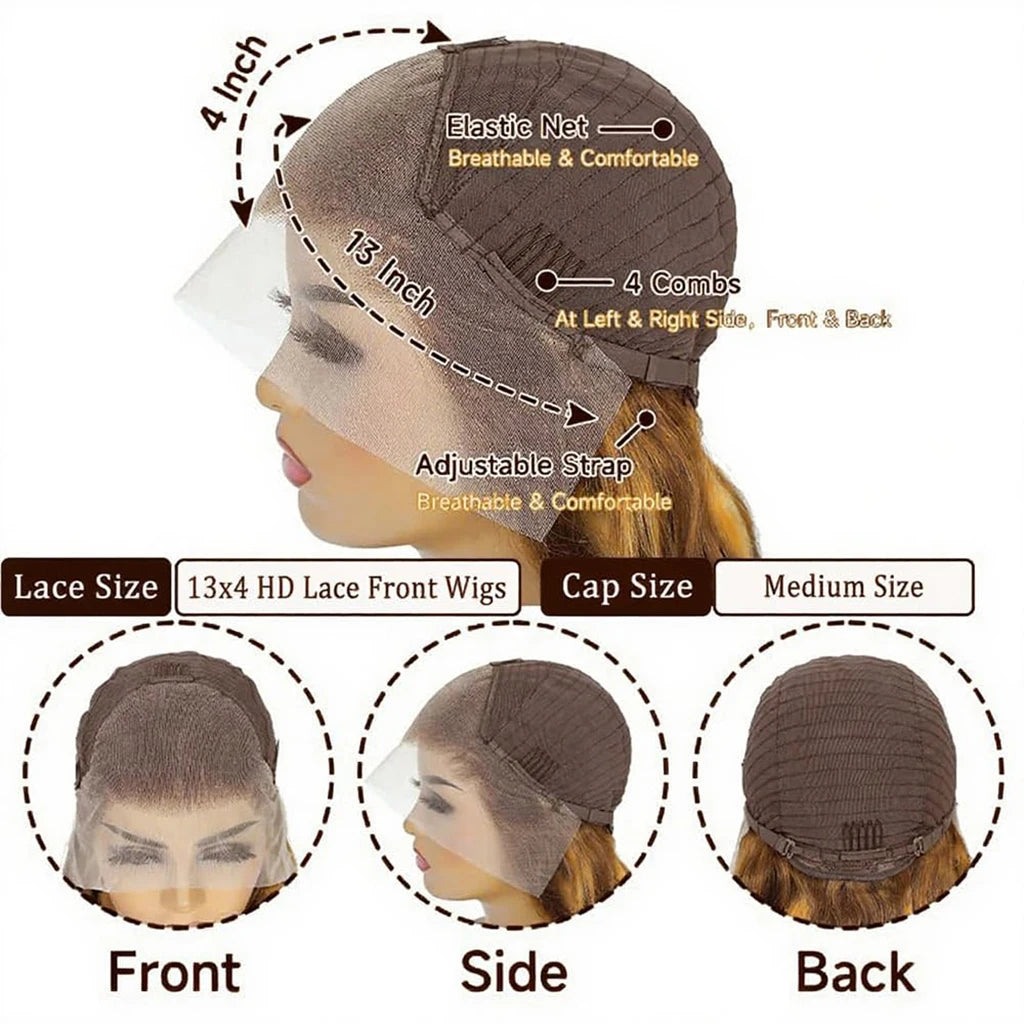 Ombre Honey Blonde Body Wave Lace Front Wig for Women