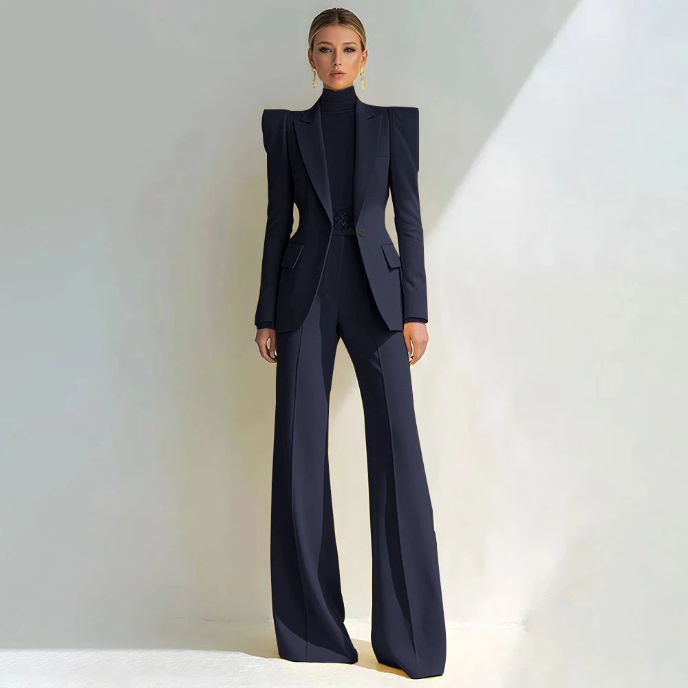 Stylish Double Breasted Two Piece Pantsuit for Women