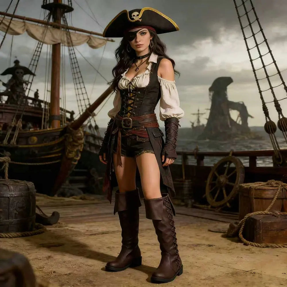Retro Cross-Tied Flat Mid-Calf Costume Boots for Women
