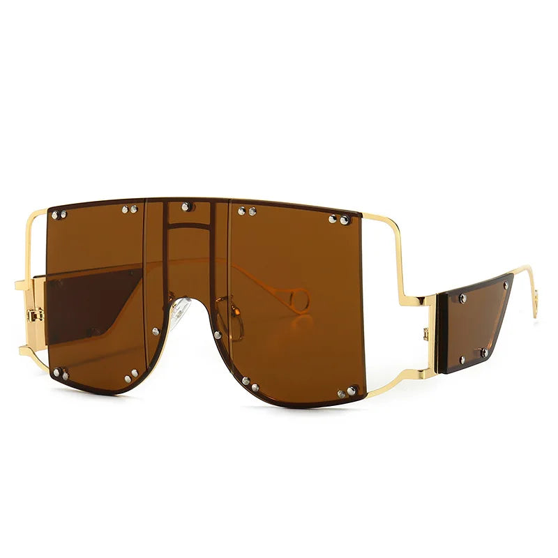 Oversized Mirrored Square Sunglasses
