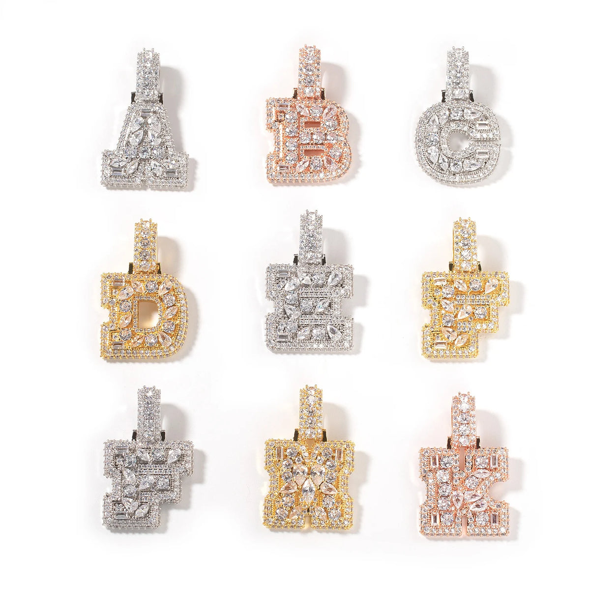 Cubic Zirconia Initial Pendant Necklace