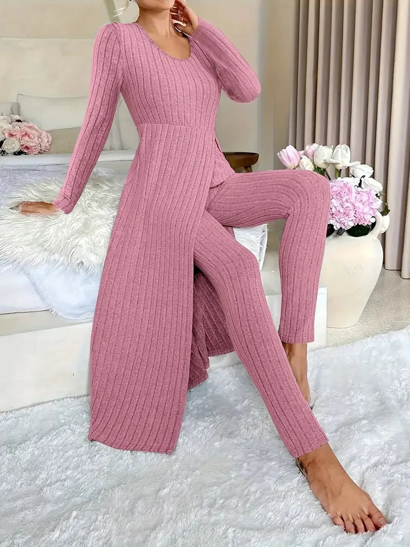 Autumn Casual Two Piece Top And Pants Set for Women