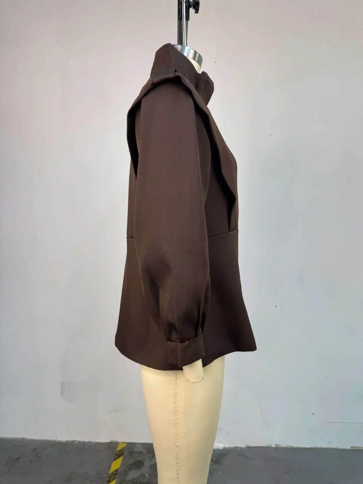 Elegant Short Trench Coat With Stand Collar for Women