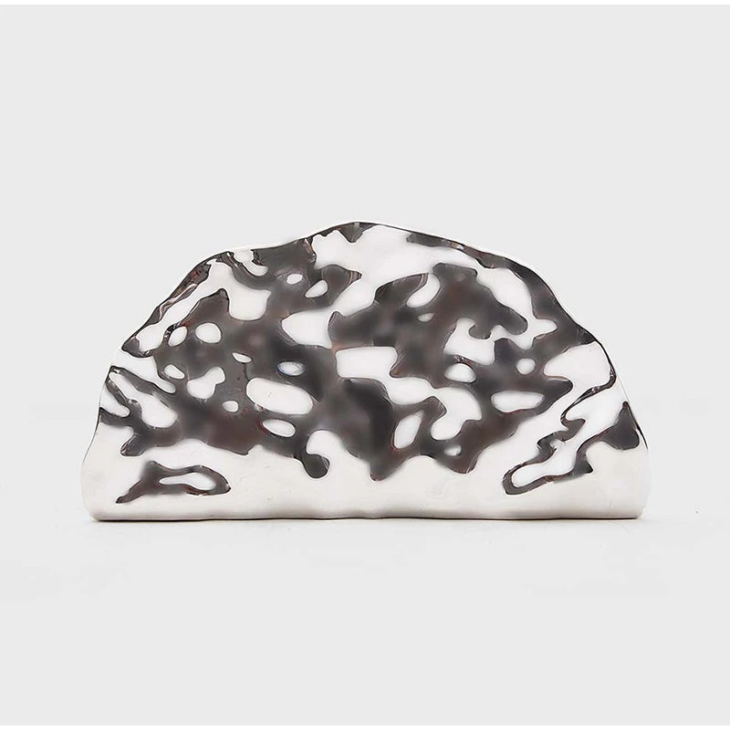 Brand Luxury Design Evening Bag Acrylic Fashion Exquisite High-end Handbag Metal Fan-shaped Crossbody Bag Textured Women's Bag