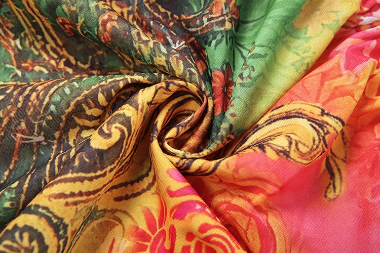 Colorful Print Halter Backless Two Piece Set for Women