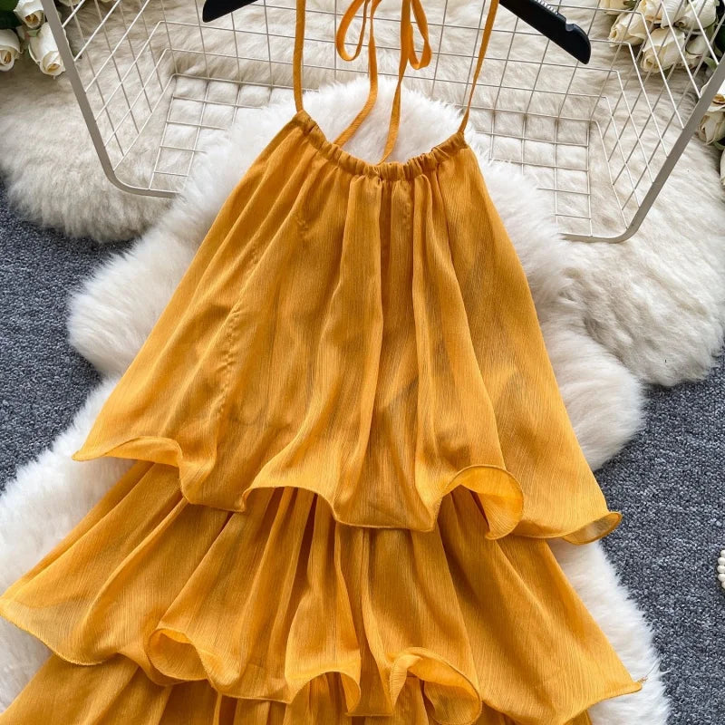 Backless Halter Bandage Summer Mini Dress for Women