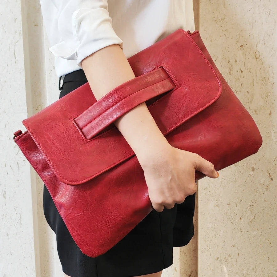 Elegant PU Leather Crossbody Envelope Clutch Bag for Women