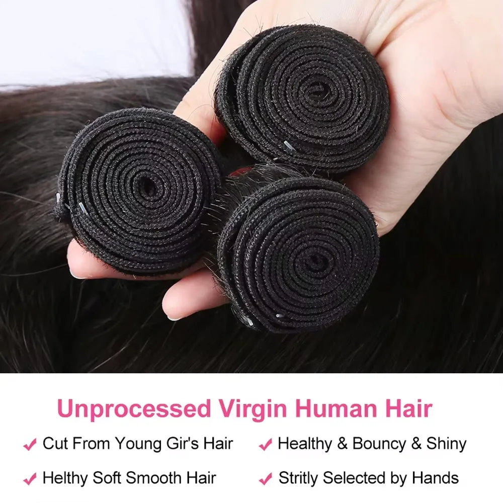 Natural Color Bone Straight Brazilian Remy Bundles for Women