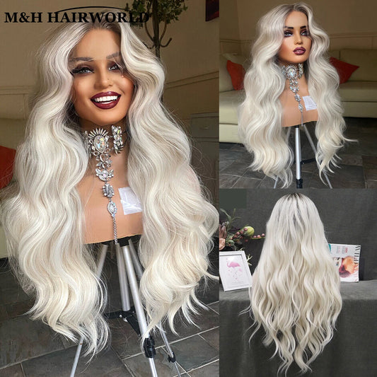 Long Wavy Ombre Blonde Wig