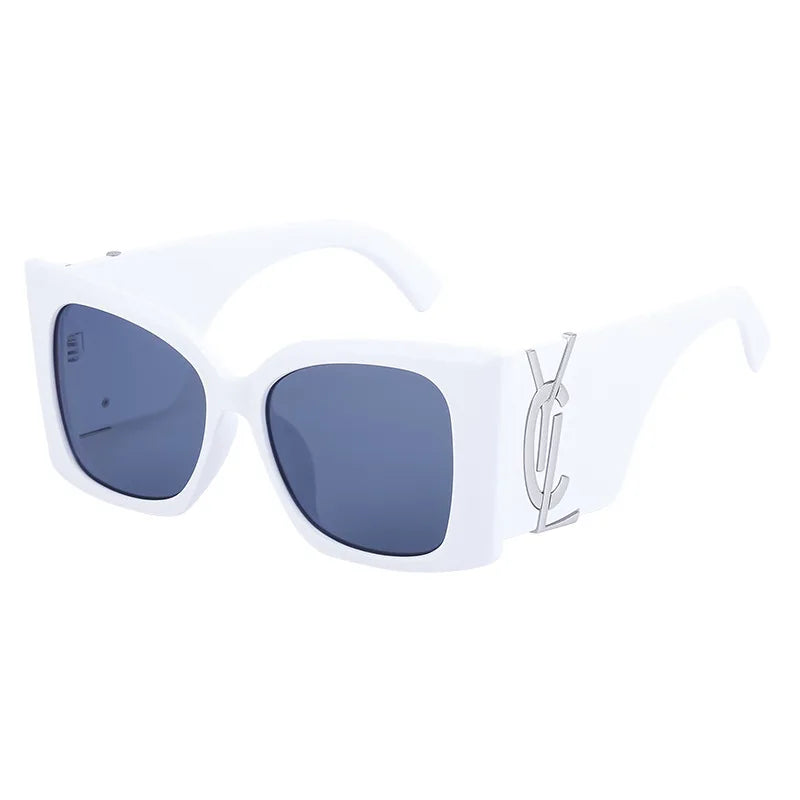 Retro Gold Gradient Square Frame Sunglasses for Women