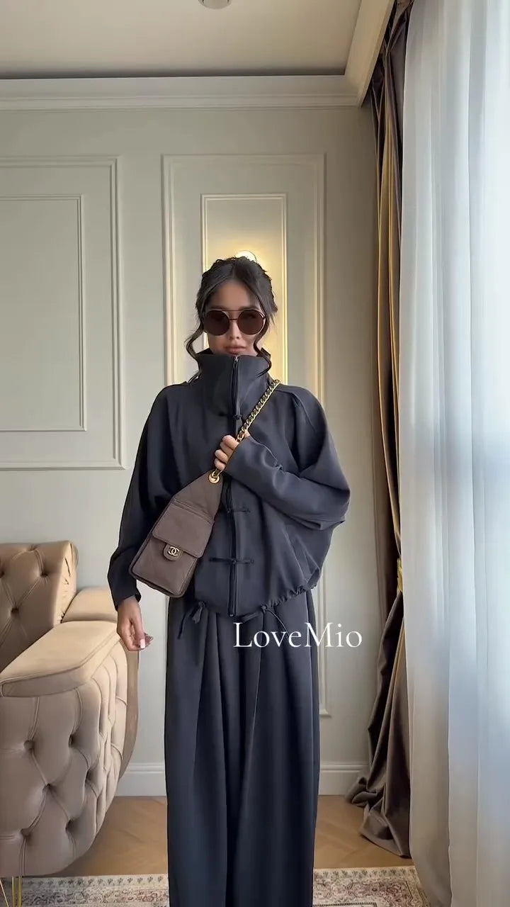 Loose Fit Casual Coat And Pant Set