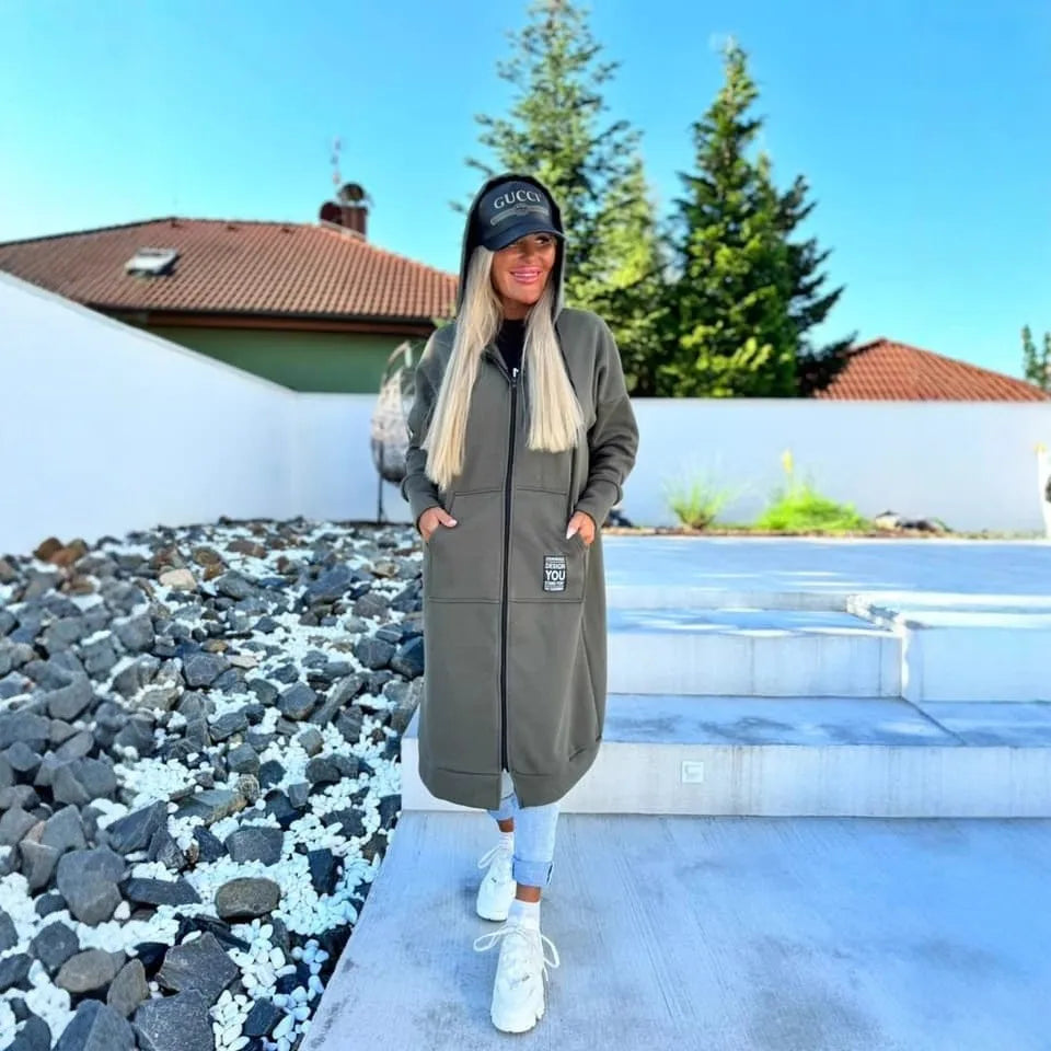 Relaxed Knit Hooded Jacket