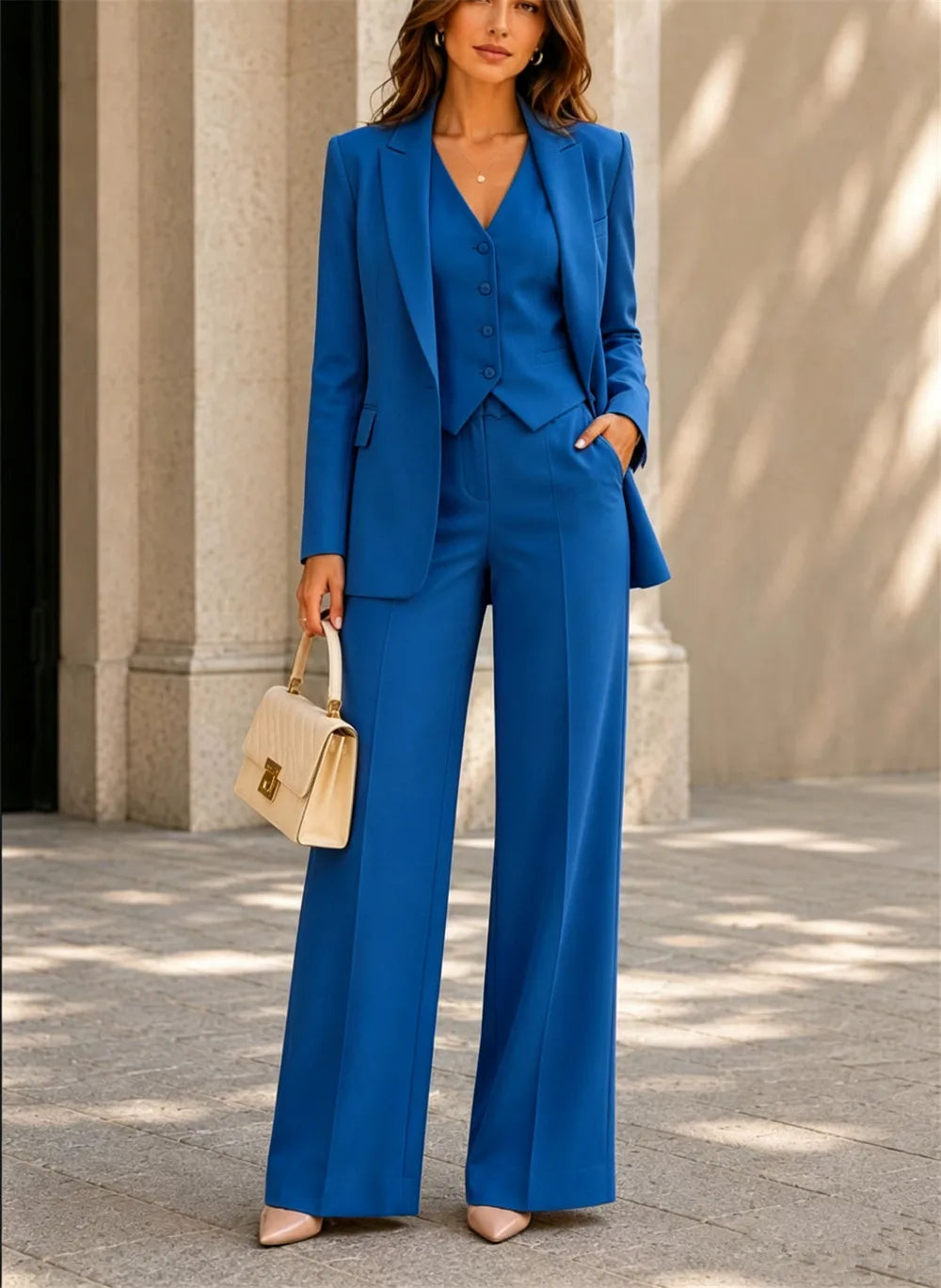 Pink Three Piece Stretch Suit