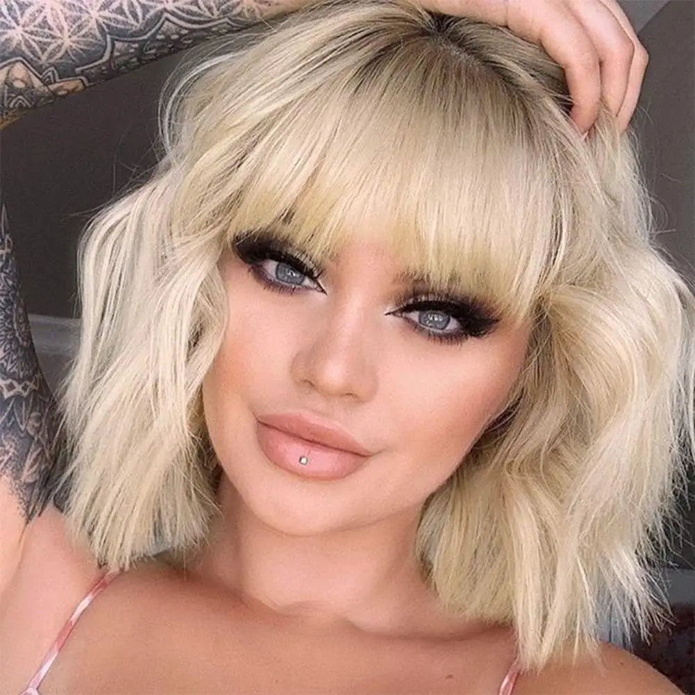 Pastel Synthetic Wavy Shoulder Length Wig for Women