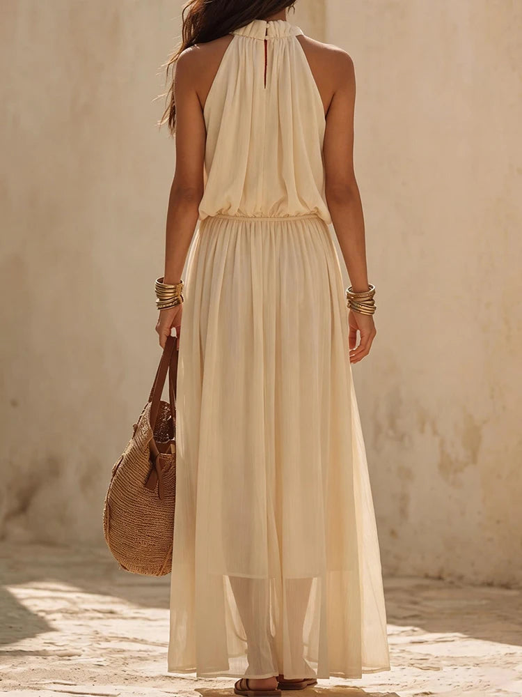 Bohemian Sleeveless Patchwork Maxi Dress for Women