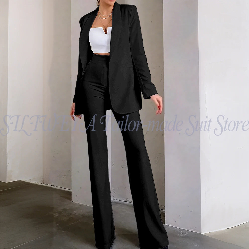 Classic Sophisticated Single Breasted Pants Set for Women