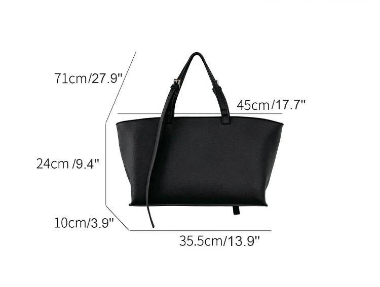 Large Capacity PU Leather Casual Soft Tote Bag for Women