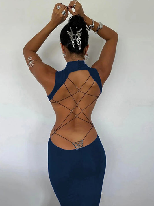 Backless Sleeveless Maxi Dress