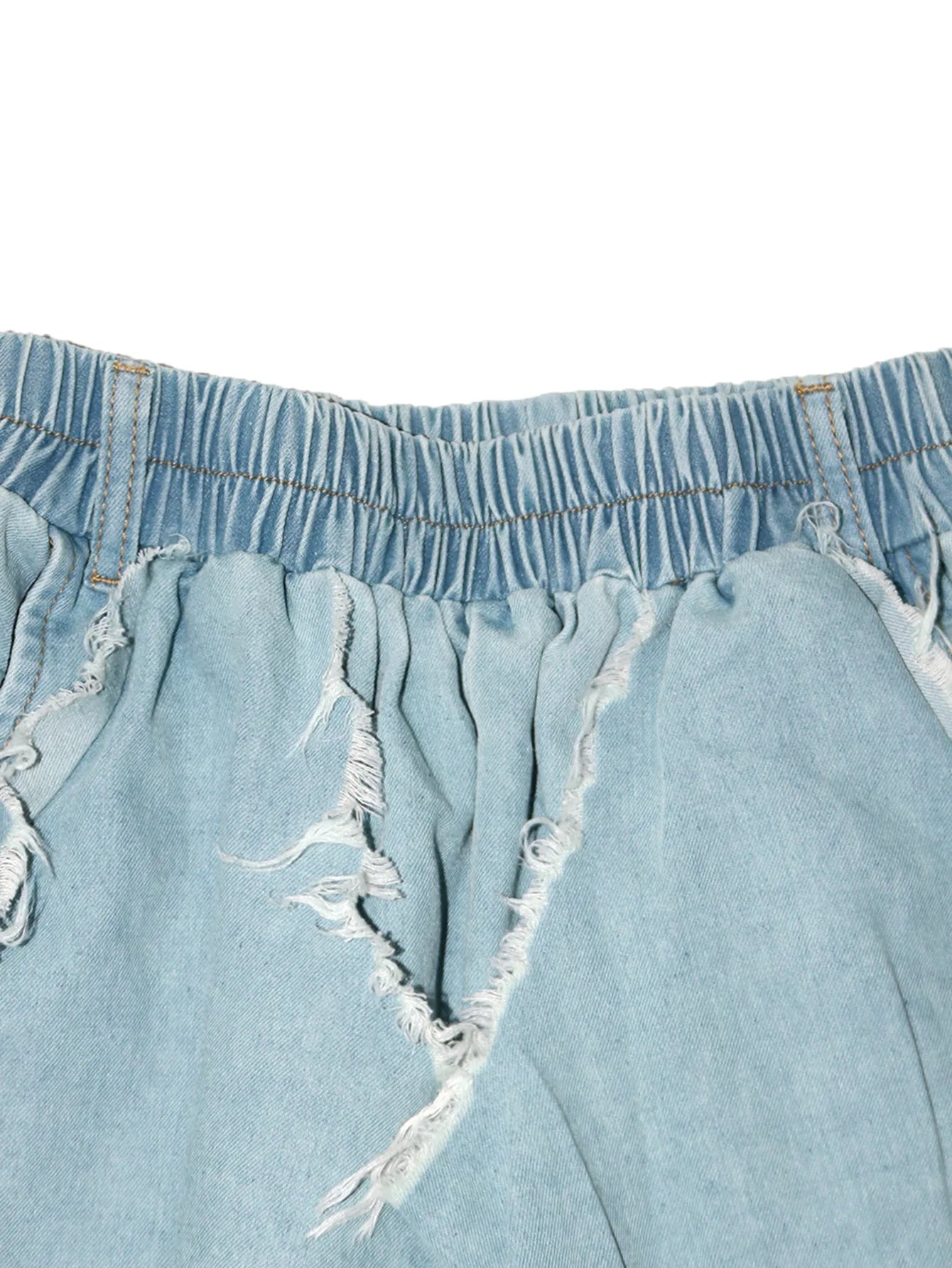 Drawstring Tie Dye Camouflage Ripped Harem Pants for Women