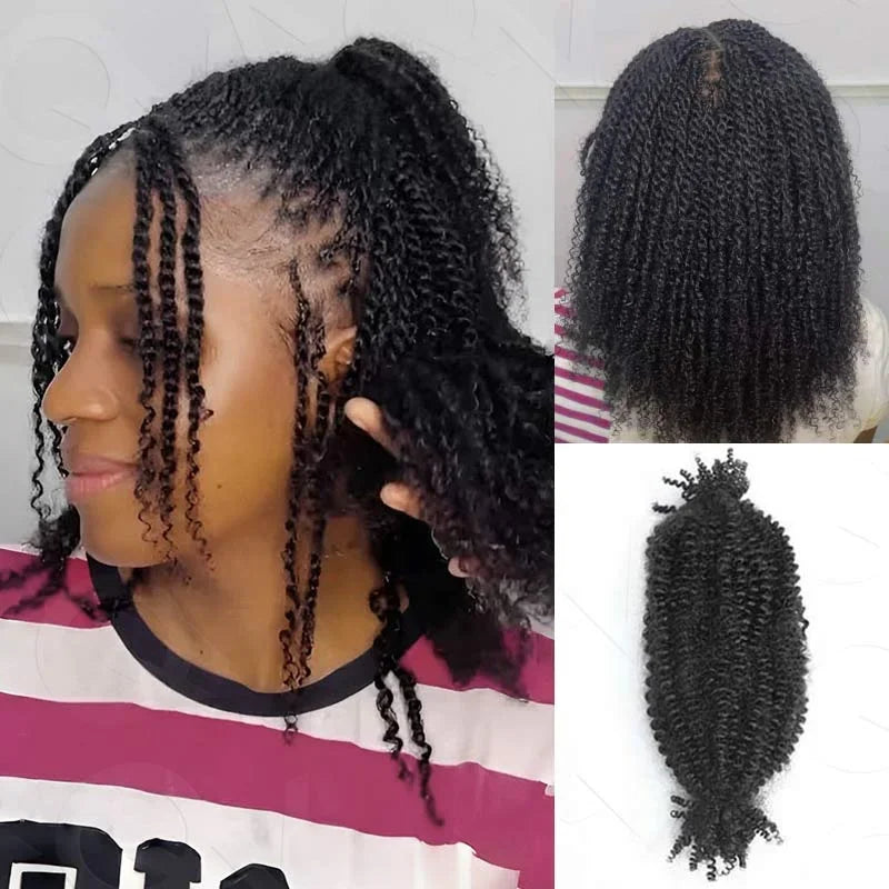Premium Afro Kinky Bulk Human Hair Extensions for Women