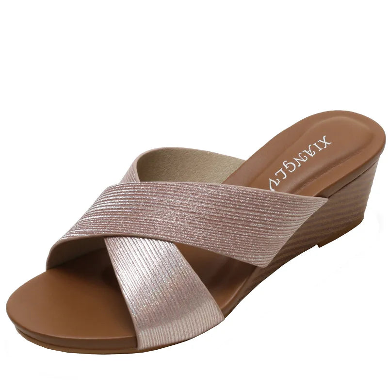 Bohemian Wedge Open Toe Sandals Lightweight Summer Casual for Women